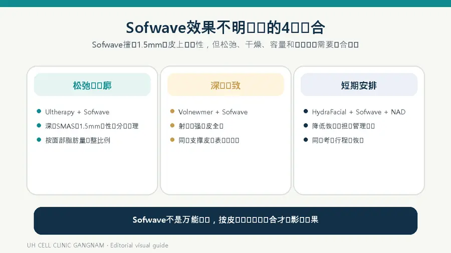 Sofwave根据肌肤问题搭配其他设备时,治疗设计会更清晰。